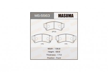 Колодки тормозные передн Mazda 6 (07-12) (MS-5563) MASUMA MS5563