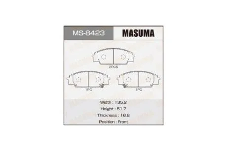Колодки тормозные передн HONDA CIVIC VIII, FR-V (MS-8423) MASUMA MS8423