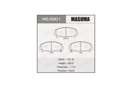 Колодки гальмівні передн Honda Accord (09-12) (MS-8901) MASUMA MS8901