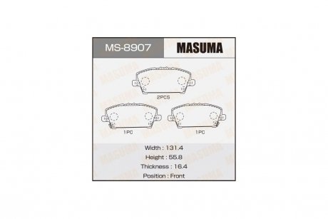 Колодки гальмівні передні HONDA CIVIC IX MASUMA MS8907