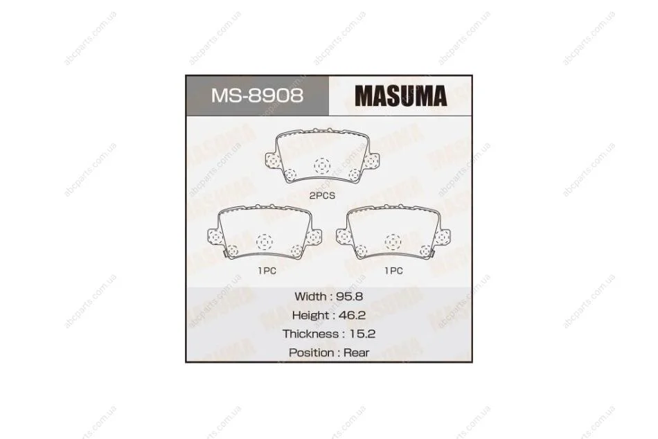 Колодки гальмівні задн Honda Civic (06-12) (MS-8908) MASUMA MS8908 (фото 1)