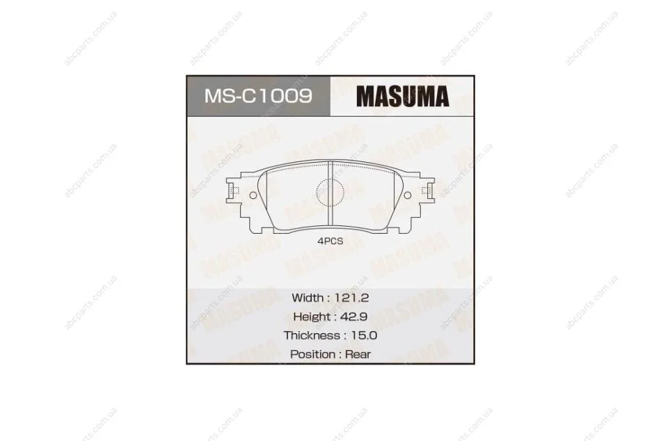 Колодки тормозные (MS-C1009) MASUMA MSC1009 (фото 1)