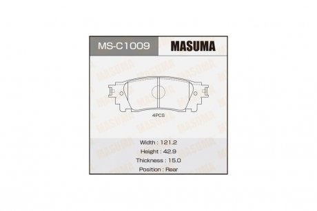 Колодки гальмівні MASUMA MSC1009