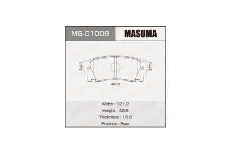 Колодки гальмівні (MS-C1009) MASUMA MSC1009