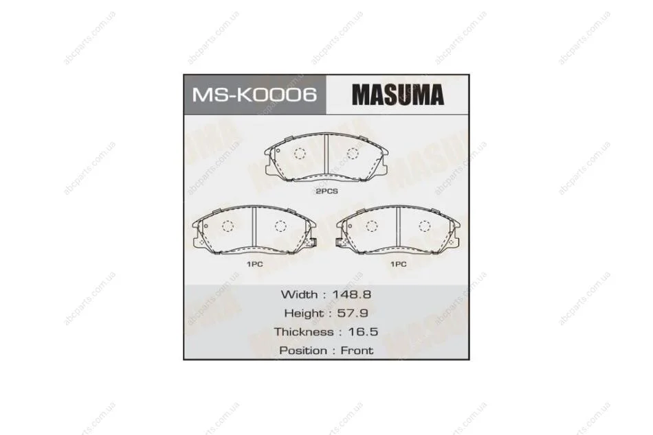 Колодки гальмівні (MS-K0006) MASUMA MSK0006 (фото 1)