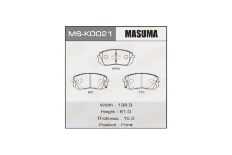 Колодки тормозные передн (MS-K0021) MASUMA MSK0021