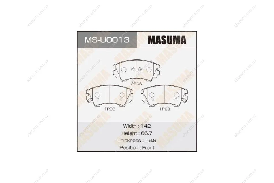 Гальмівні колодки передня (MSU0013) MASUMA 'MSU0013 (фото 1)