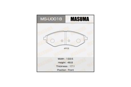 Колодки гальмівні (MS-U0018) MASUMA MSU0018