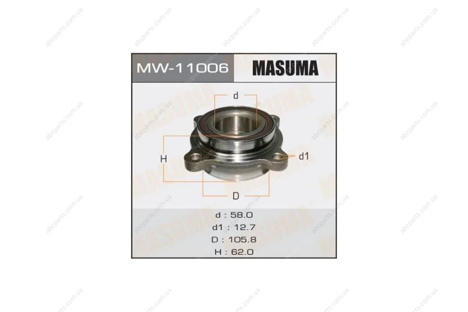 Маточина колеса переднього у зборі з підшипником Toyota Land Cruiser (07-), Sequoia (07-17) (MW-11006) MASUMA MW11006 (фото 1)