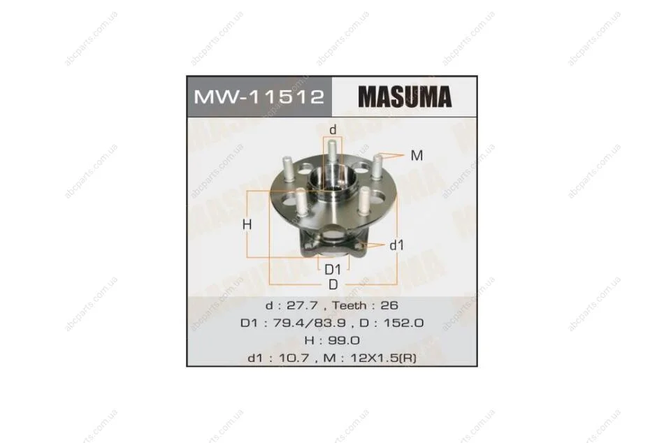 Ступица колеса задн RAV4/ ACA21L (MW-11512) MASUMA 'MW11512 (фото 1)
