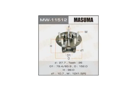 Ступица колеса задн RAV4/ ACA21L (MW-11512) MASUMA 'MW11512