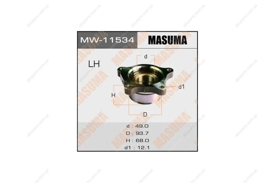 Ступица колеса задн TOYOTA LAND CRUISER, LX570 / UZJ200L, URJ201L LH (MW-11534) MASUMA 'MW11534 (фото 1)