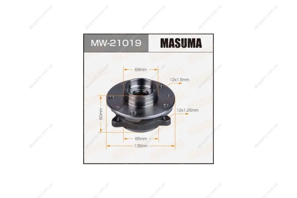 Маточина колеса передній QASHQAI/J11E(with ABS) (MW-21019) MASUMA MW21019 (фото 1)