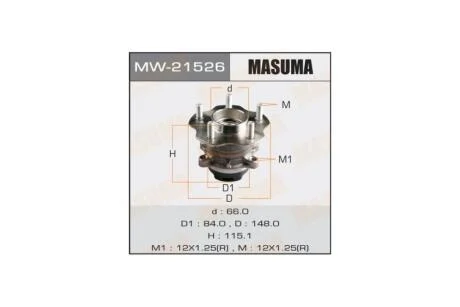 Маточина колеса задній Nissan QASHQAI, X-TRAIL/T31 (з ABS) (MW21526) MASUMA 'MW21526