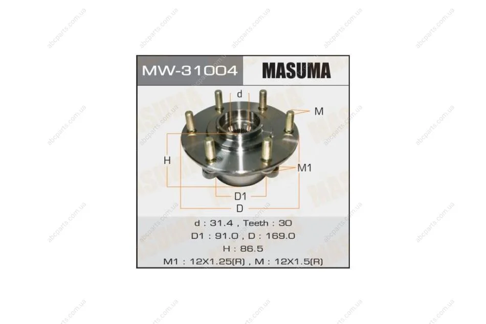 Ступица колеса передн MITSUBISHI PAJERO / V87W, V97W (MW-31004) MASUMA MW31004 (фото 1)