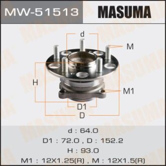 Маточина колеса ззаду ACCORD 09- (with ABS) (MW-51513) MASUMA 'MW51513