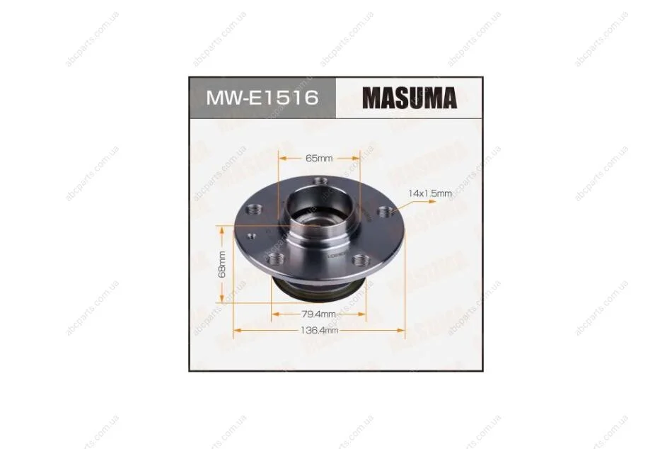 Ступица колеса задн AUDI A3, VOLKSWAGEN GOLF 03- (with ABS) (MW-E1516) MASUMA MWE1516 (фото 1)
