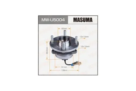 Ступица колеса передн CHEVROLET EPICA, EVANDA 03- (with ABS) (MW-U5004) MASUMA 'MWU5004