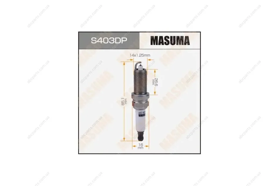 Свеча зажигания DOUBLE PLATINUM (PLZFR6A-11S) MASUMA S403DP (фото 1)