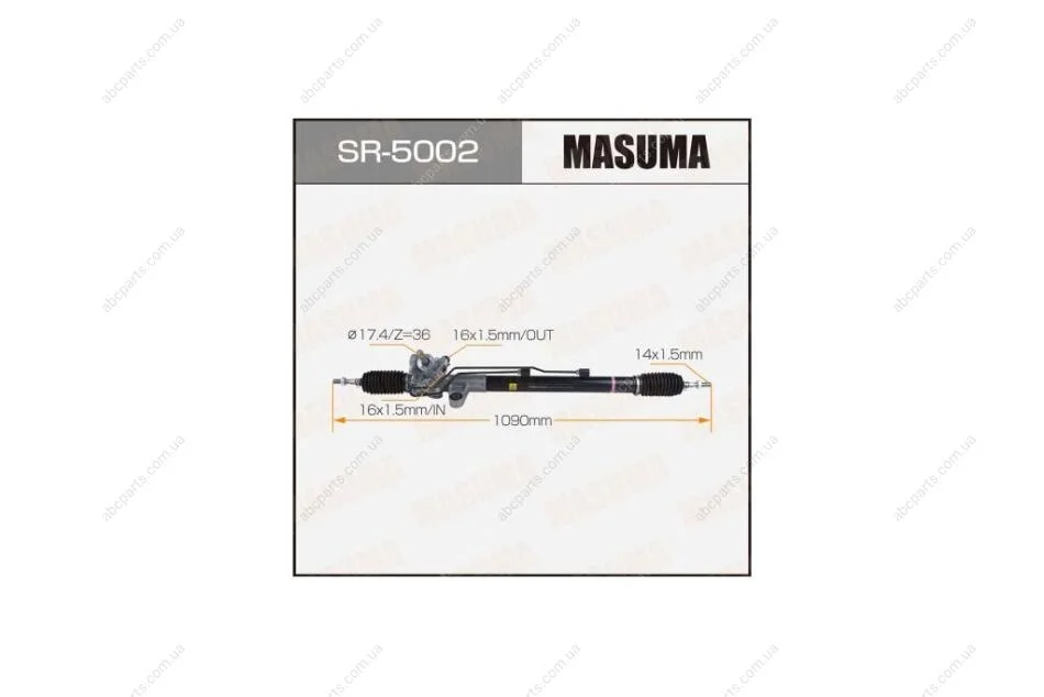 Рейка рульова ACCORD/2400cc. KY. 2.4 VTi-E. K24A8LHD (ГУР) (SR-5002) MASUMA SR5002 (фото 1)