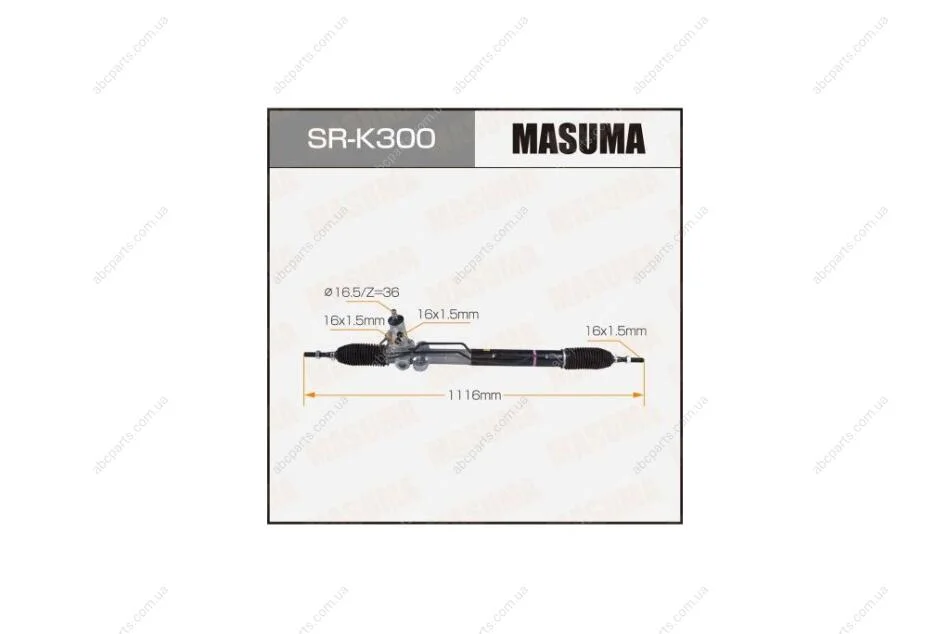 Рейка рульова HYUNDAI SANTA FE II09-LHD (ГУР) (SR-K300) MASUMA SRK300 (фото 1)