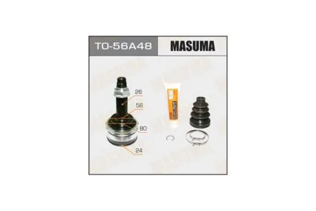 ШРУС 24x56x26x48 TOYOTA CAMRY ACV30. 2001-2006TOYOTA AVENSIS (03-08), TOYOTA CAMRY (01-06) (TO-56A48) MASUMA TO56A48