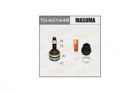 ШРУС 23x58x26 x48 TOYOTA COROLLA (02-12), TOYOTA AVENSIS (03-08) MASUMA TOA01A48