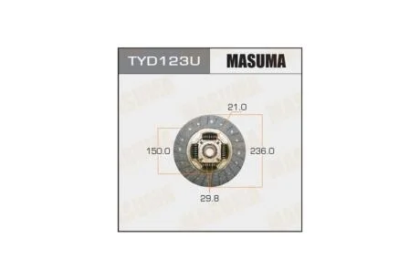 Диск зчеплення 236*150*21*29.8 Toyota Camry RAV4 (TYD123U) MASUMA 'TYD123U