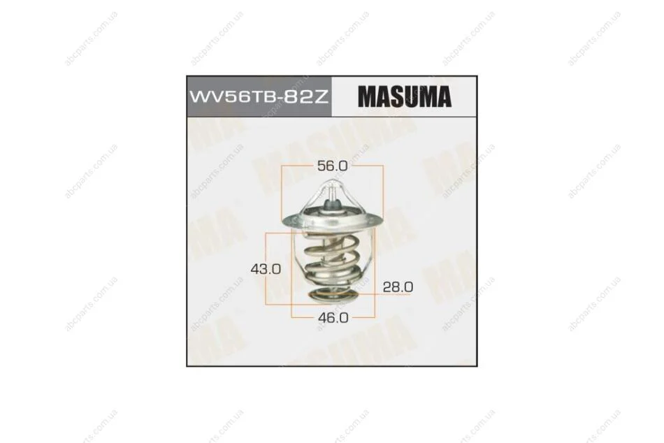 Термостат Lexus/Toyota 1.4, 1.6, 1.8, 2.4 (-09) 3.5 (-17) (WV56TB-82Z) MASUMA WV56TB82Z (фото 1)