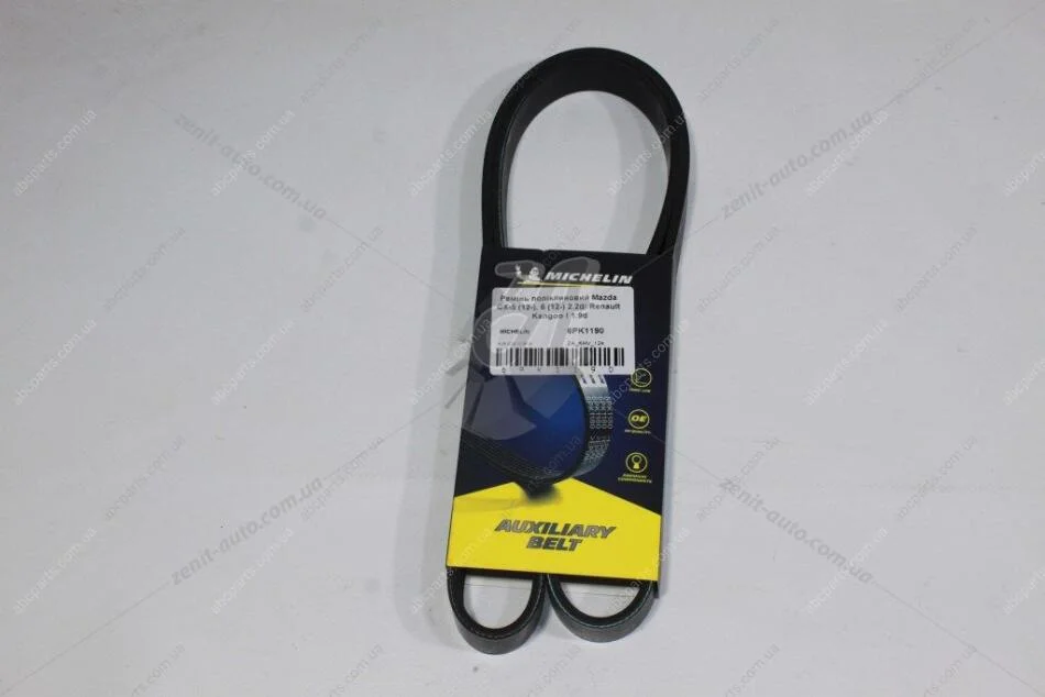 Ремінь поліклиновий Mazda CX-5 (12-), 6 (12-) 2.2d/ Renault Kangoo I 1.9d (6PK1190) MICHELIN '6PK1190 (фото 1)