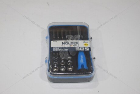 Викрутка реверсивна з насадками (к-т 45шт) MOLDER 'MT32345