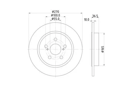 Диск гальмівний задній Corolla (E15,E18) (06-) NISSHINBO ND1133K