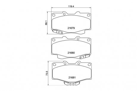 Колодки тормозные дисковые передние Strong Ceramic Toyota LC 80, HiLux VI (97-06) NISSHINBO NP1003SC