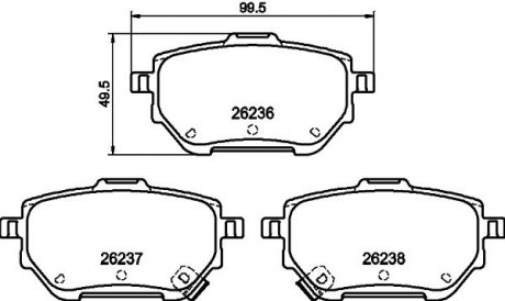 Колодки тормозные дисковые задние Toyota Corolla (19-), Yaris Cross (20-) NISSHINBO 'NP1141