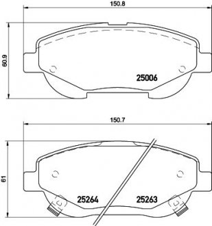 Колодки тормозные дисковые передние Toyota Avensis (08-) NISSHINBO 'NP1158