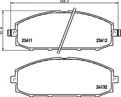 Колодки гальмівні дискові передні Nissan Patrol 3.0, 4.2, 4.8 (00-) (NP2026) NISSHINBO 'NP2026SC