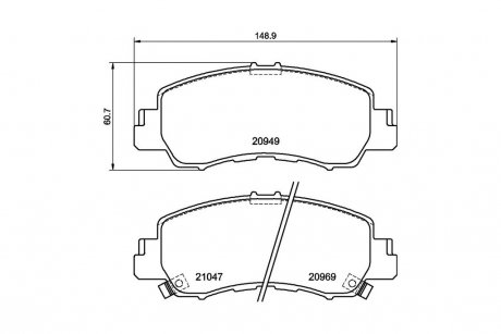 Колодки тормозные дисковые передние Mitsubishi Eclipse Cross (17-) NISSHINBO NP3057