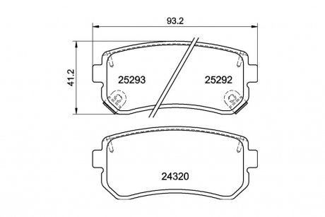 Колодки тормозные дисковые задняя Sonata YF (09-15), Tucson TL (15-) NISSHINBO NP6069