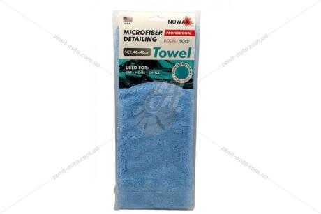 Серветка мікрофібра 40x40 For Detaling double-sided блакитна NOWAX 'NX68442