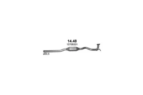 Глушник алюм. сталь, середн. частина Mitsubishi ASX 1.8 DiD Polmostrow POLMOSTROW 14.48