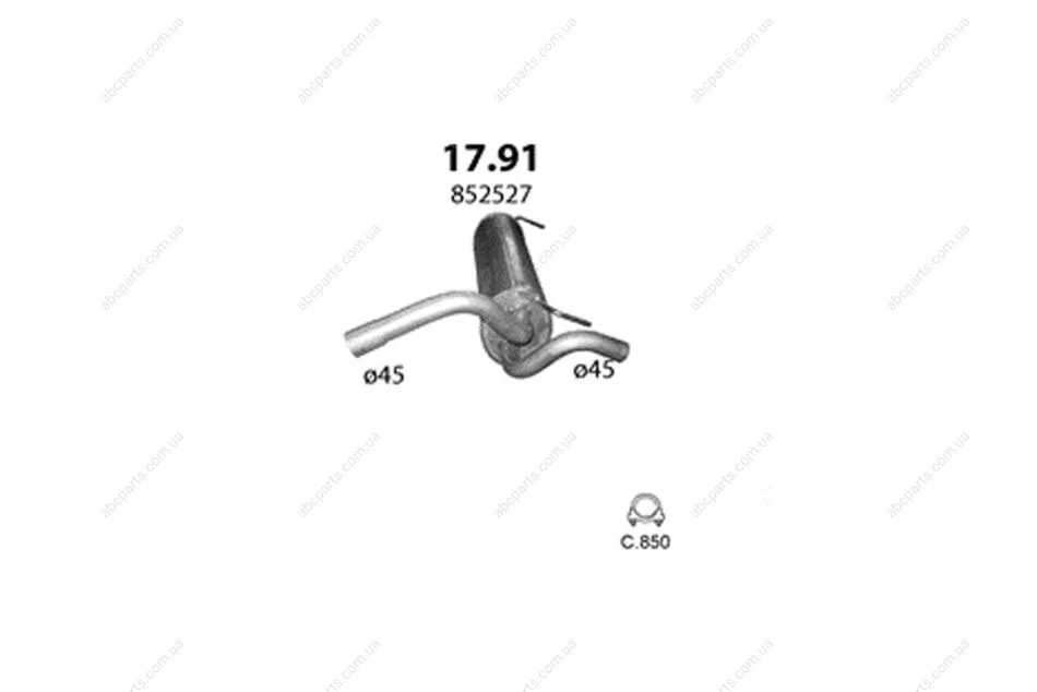 Глушитель алюм. сталь, задн. часть Opel Astra J 1.4i Polmostrow POLMOSTROW 17.91 (фото 1)