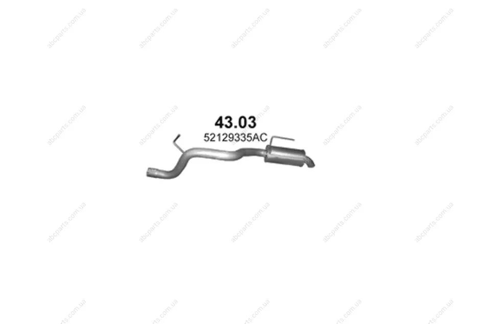 Глушитель алюм. сталь, задн. часть Jeep Cherokee 2.8 CRD 4x4 Polmostrow POLMOSTROW 43.03 (фото 1)