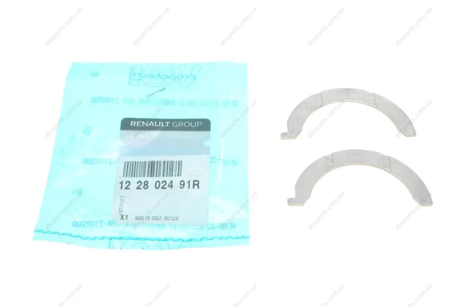 Півкільце упорне колінвала (компл 2шт) Renault Logan II, Megane III, Kangoo II (122802491R) Renault RENAULT '122802491R (фото 1)