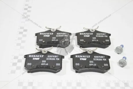 Колодки гальмівні дискові задні Renault Megane III, Clio III, Fluence Renault RENAULT 440661332R
