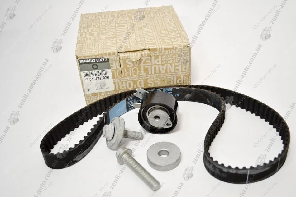 Комплект ГРМ (ремінь ГРМ + ролик) Duster, Logan, Clio, Kangoo, Megane, Scenic/Nissan Almera, Micra (01-) 1.5dCi Renault RENAULT 7701477028 (фото 1)