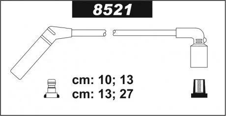 Провода свечные Матиз 1,0/Авео 1,2 (силикон) SENTECH 8521