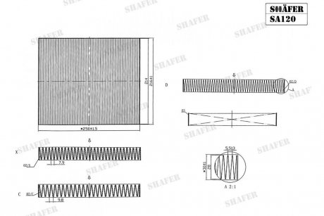 Фильтр салона VW Polo, Skoda Fabia I-II, Felicia I-II, Roomster, Seat Cordoba, Ibiza III-IV, MB G (W461-463) SHAFER SA120