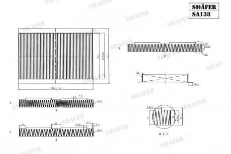 Фильтр салона Citroen C2, C3 I, C4 I-II, DS4, DS5, 1007, 307, 308, 00- SHAFER SA138