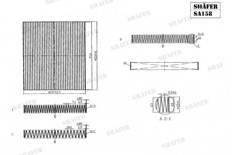 Фильтр салона Mazda 2 03-07, 6 02-, CX-7 02- SHAFER SA158