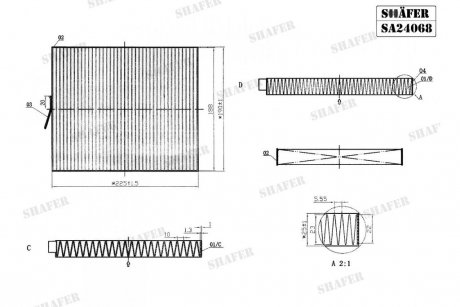 Фильтр салона Ford Explorer, Flex, Taurus, Lincol MKS, MKT, 09-19, (USA) SHAFER SA24068